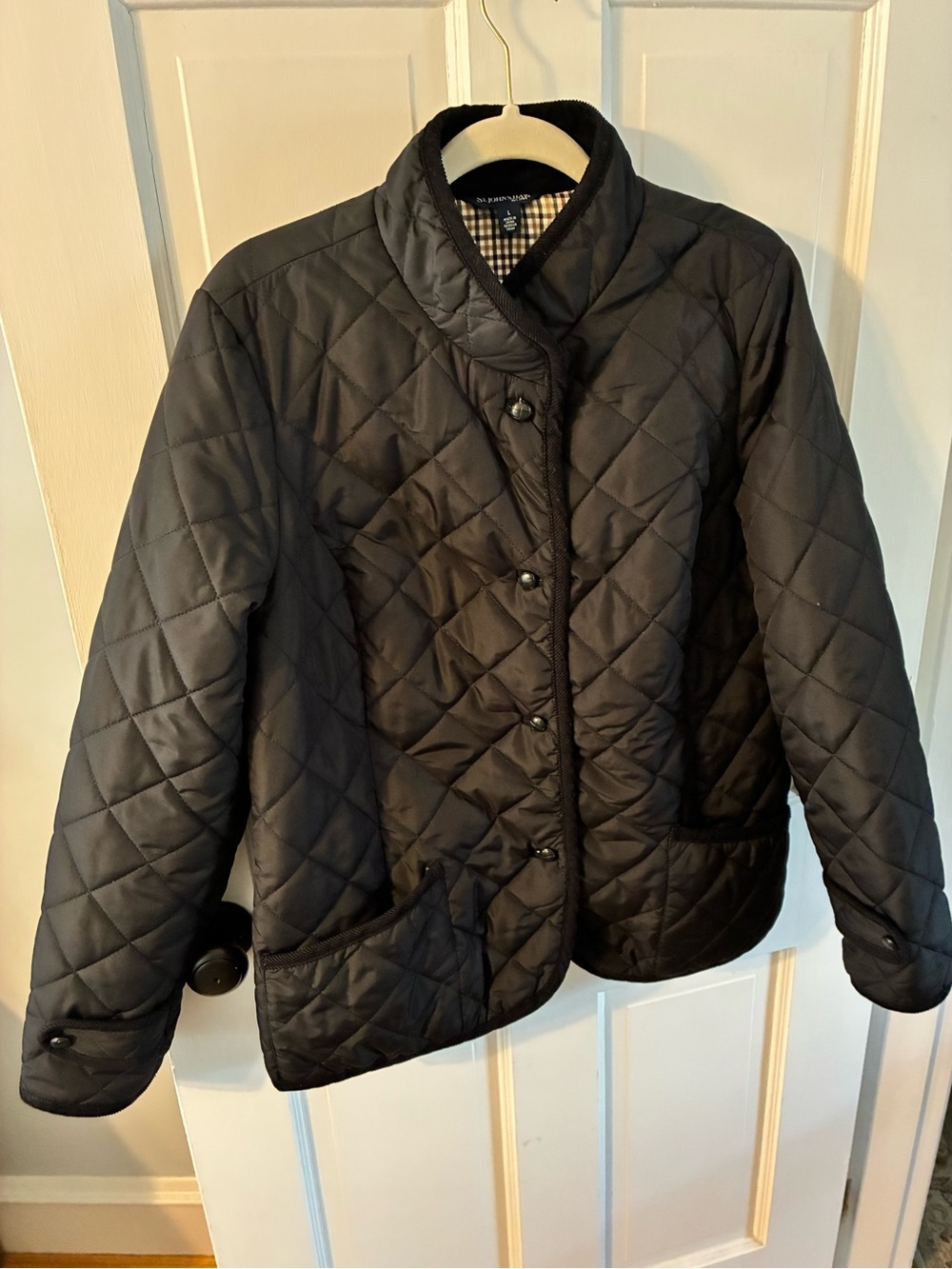 St. John's Bay Black Quilted Snap-Front Puffer Jacket
